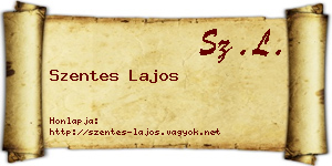 Szentes Lajos névjegykártya